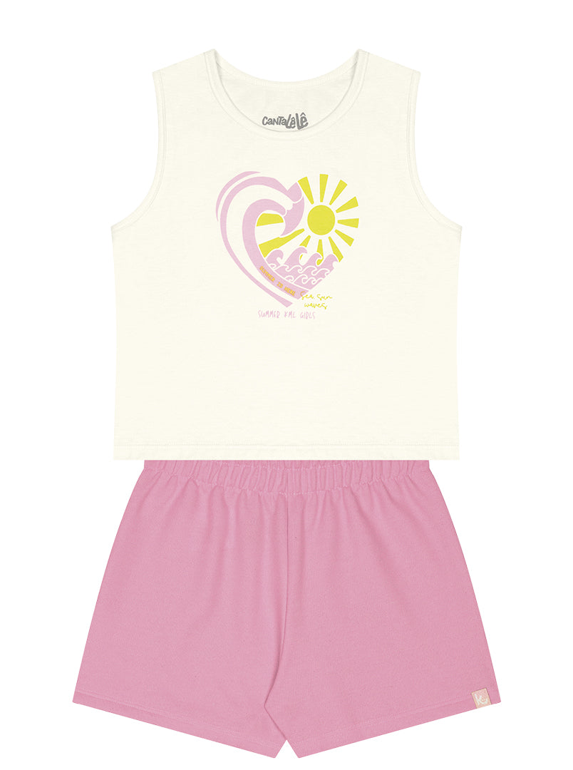 Conjunto Infantil Feminino Kamylus Summer Is Here – Conforto e Estilo Para Dias Ensolarados