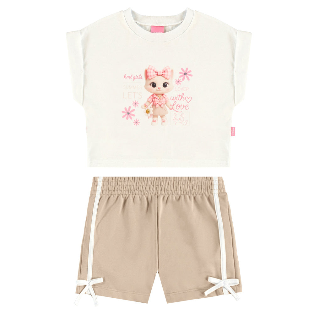 Conjunto Infantil Feminino Lina e Lou Kamylus Summer Let's Bichinhos
