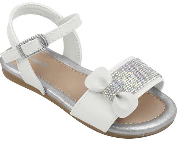 Sandália Infantil Feminina Pampili Mili Com Laço Strass