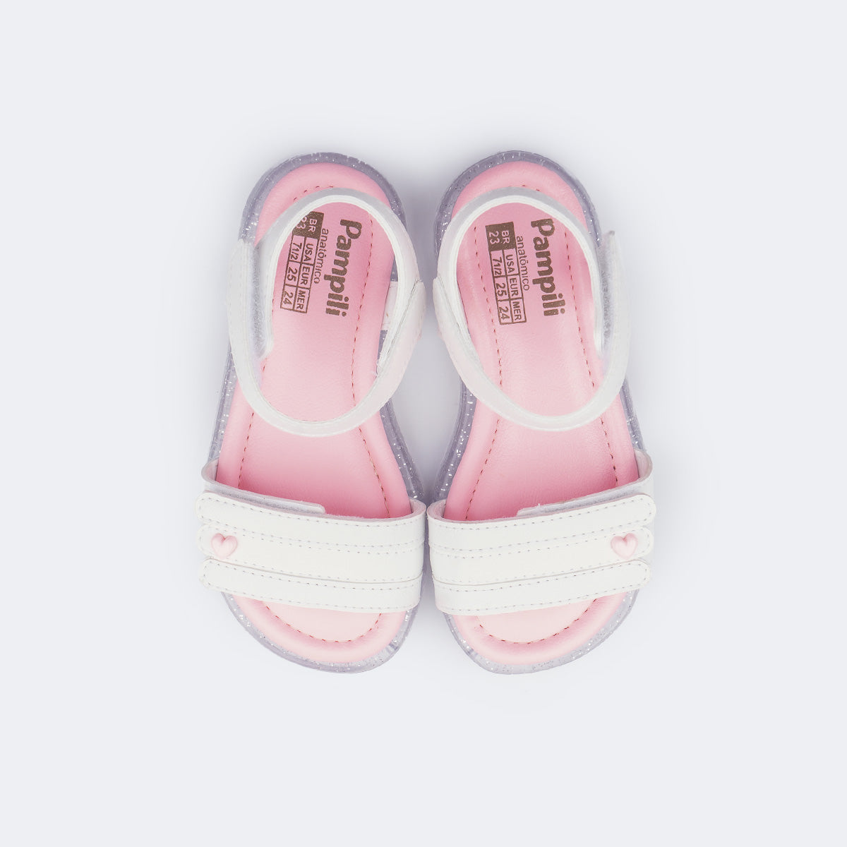 Sandália de LED Infantil Pampili Lulli Coração Perolado – Conforto, Estilo e Diversão