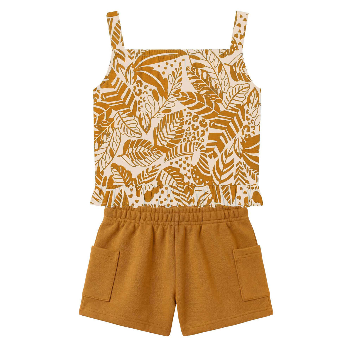 Conjunto Infanto-Juvenil Feminino Kyly Estampa Folhas