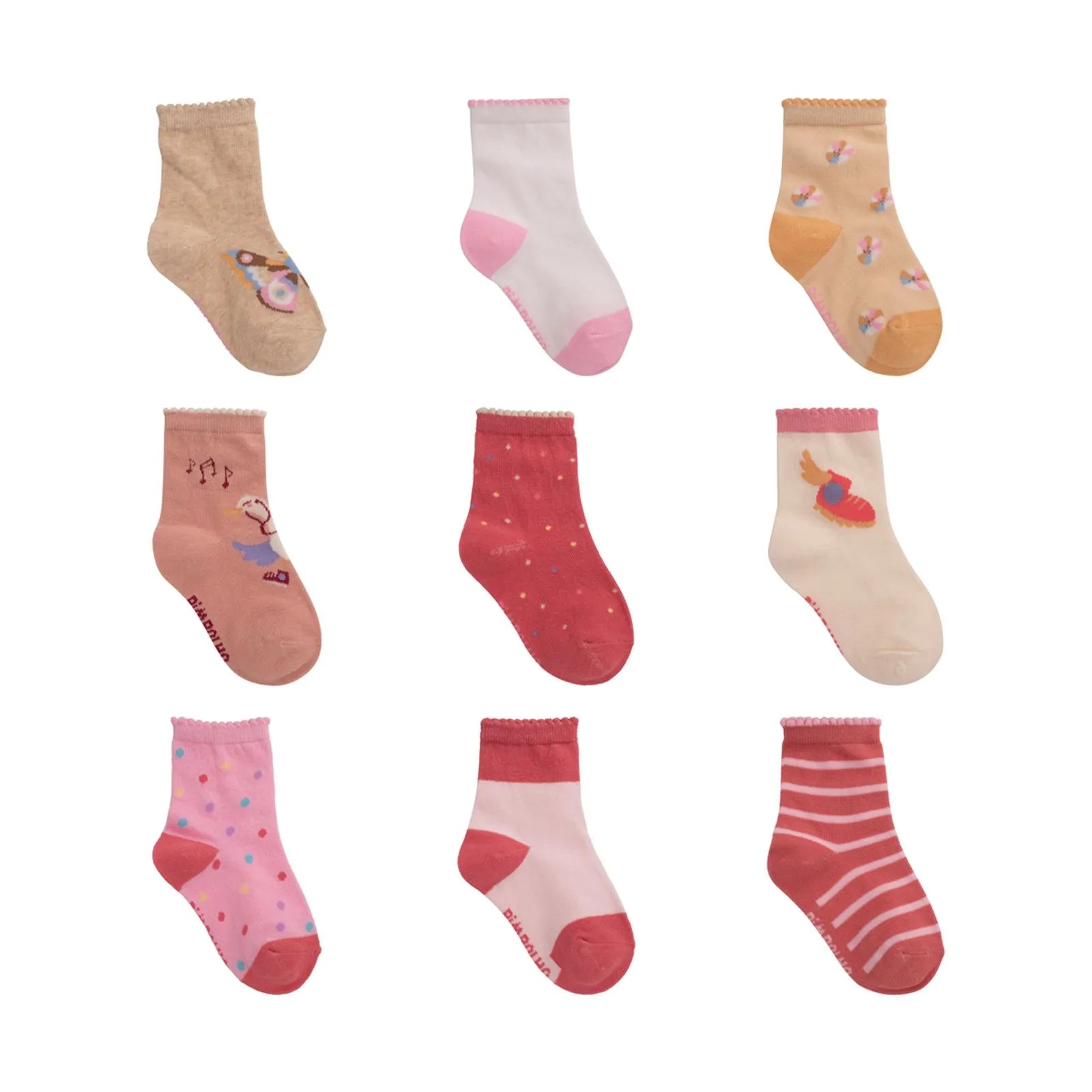 Kit Meia Infantil Feminina Pimpolho 26 ao 30 Algodão Macio Com 3 Pares