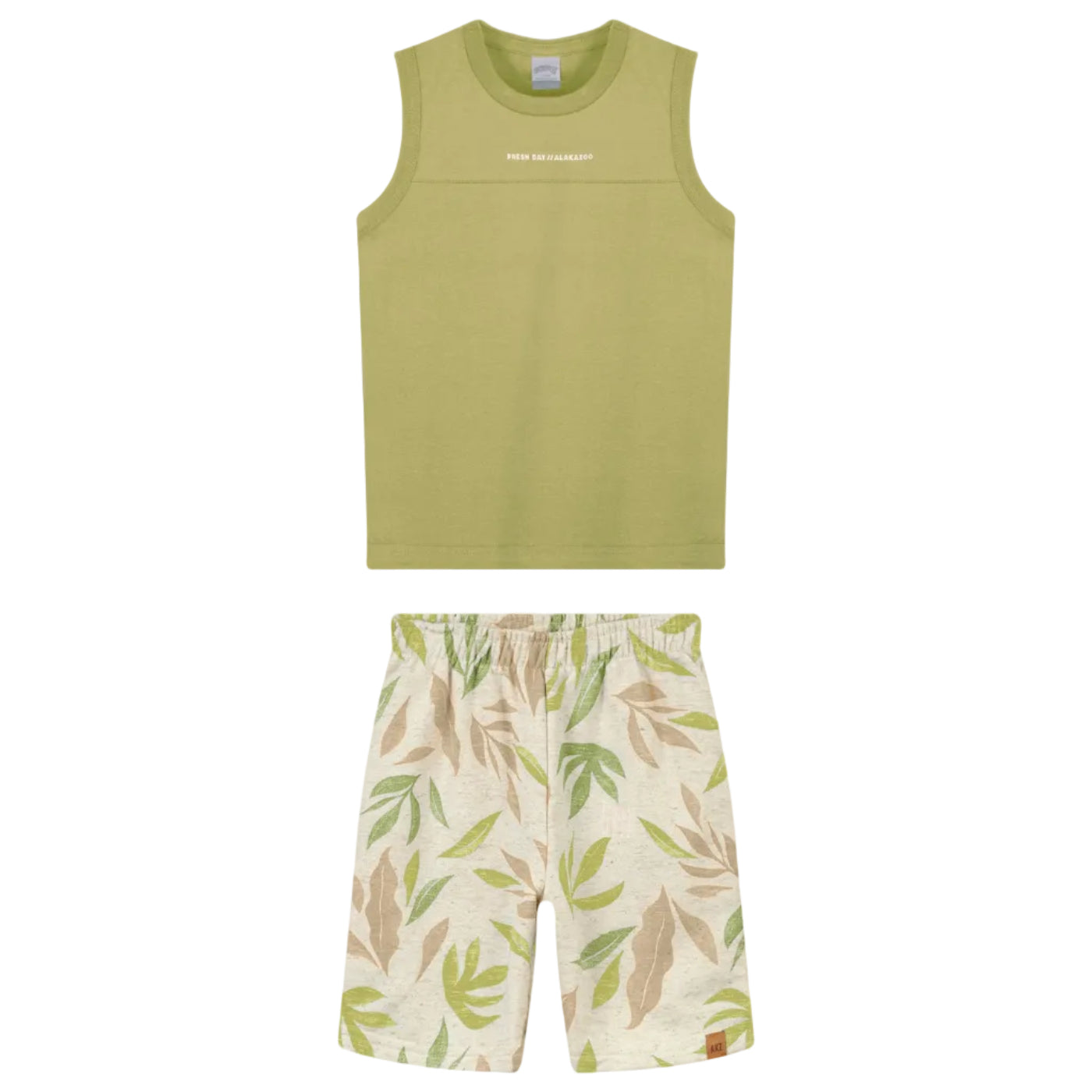 Conjunto Infantil Masculino Alakazoo Fresh Day Regata e Bermuda