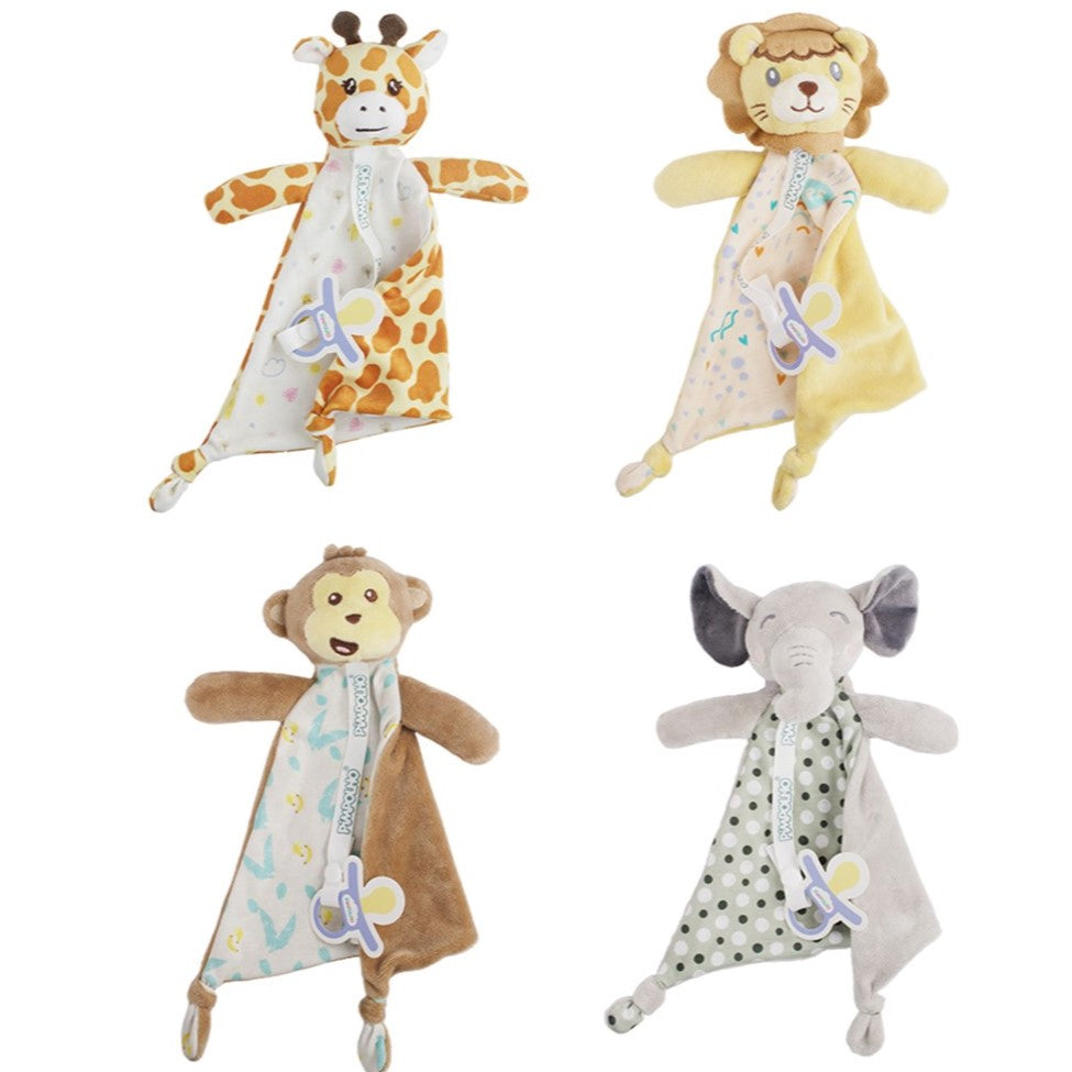 Naninha Infantil Pimpolho Coleção Safari com Prendedor de Chupeta