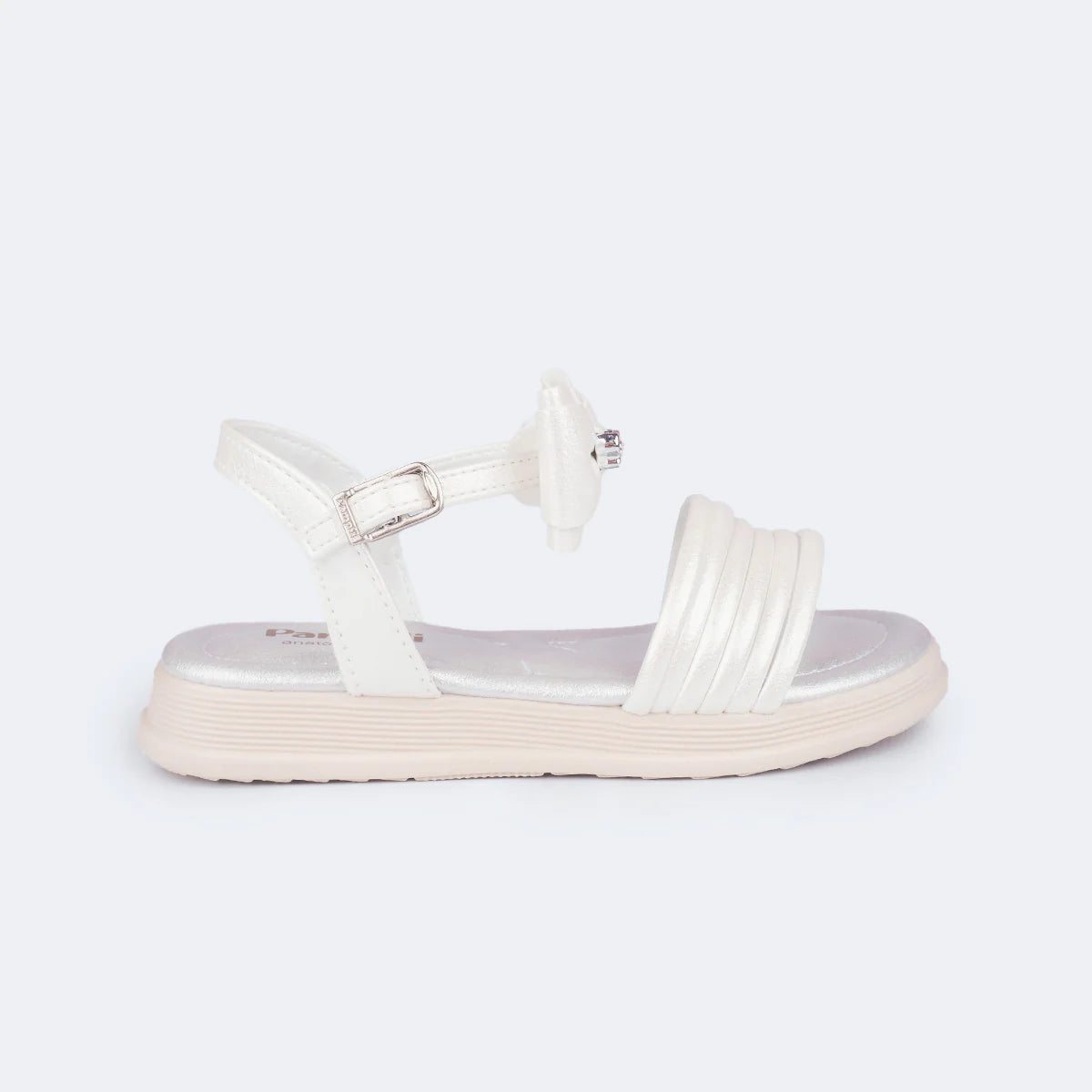 Sandália Infantil Pampili Flower Laço Metalizada Anatômica