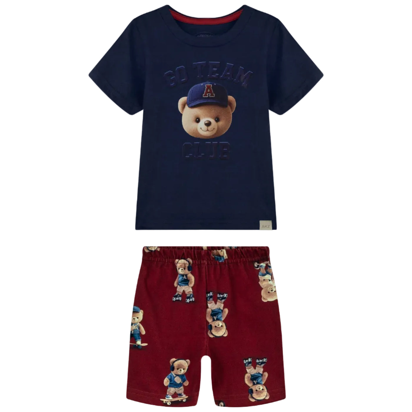 Conjunto Infantil Masculino Alakazoo Go Team Bear Casual