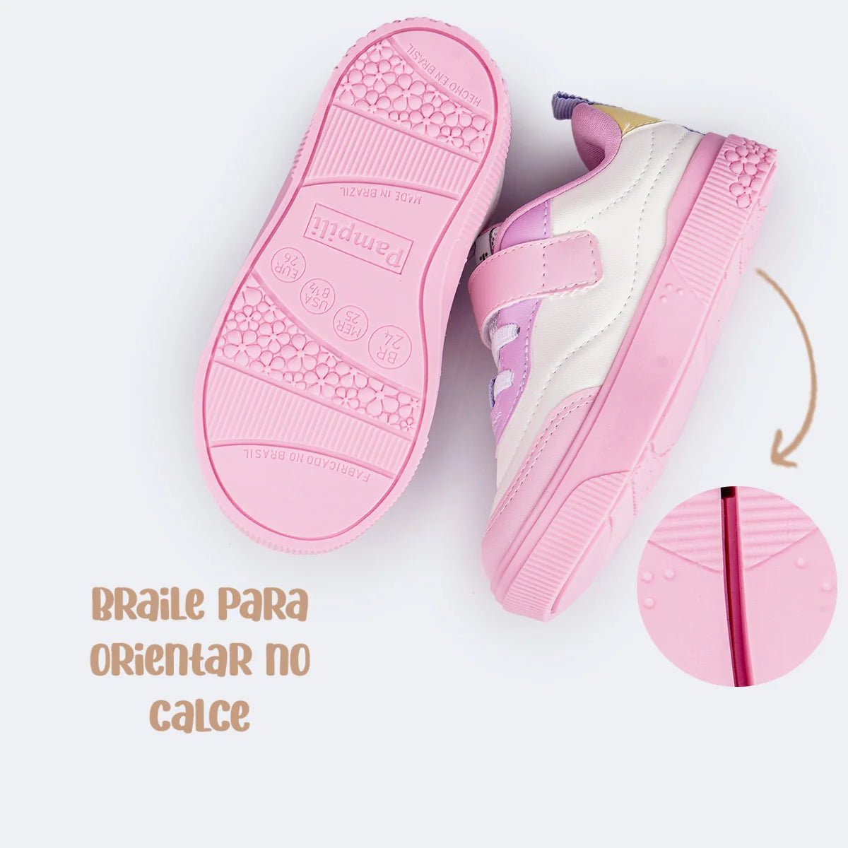 Tênis Infantil Feminino Pampili Yumi Metalizado