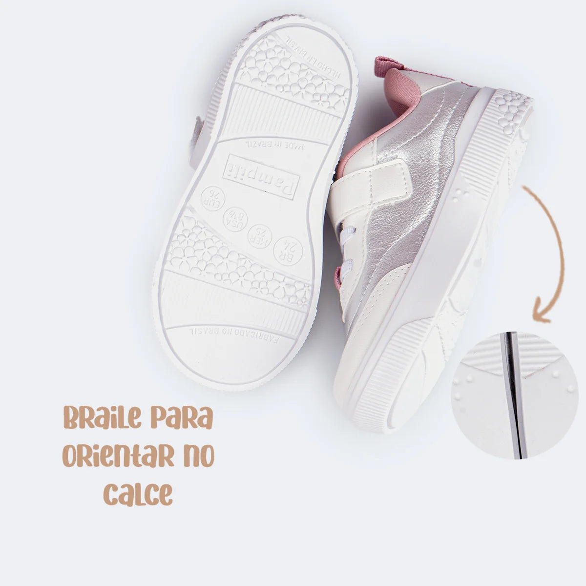 Tênis Infantil Feminino Pampili Yumi Metalizado