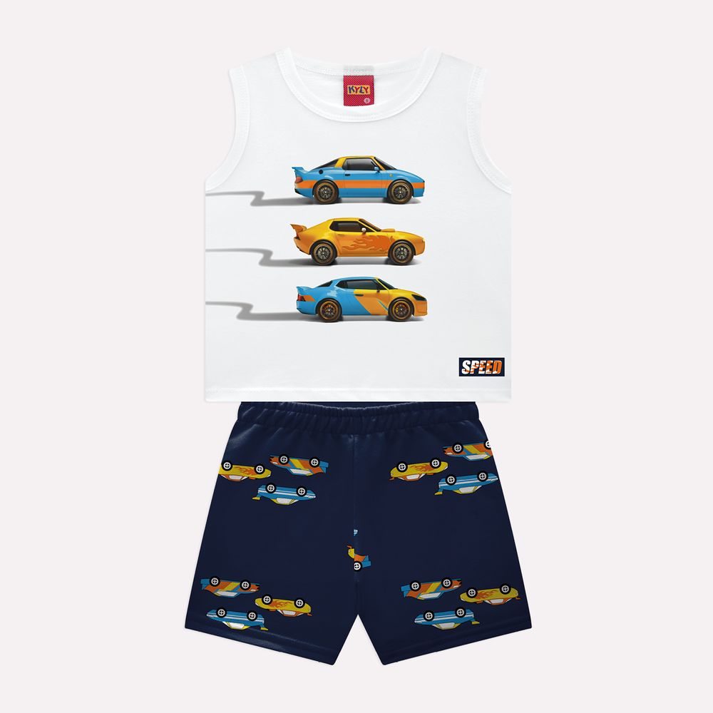 Conjunto Infantil Masculino Kyly Carrinhos de Corrida