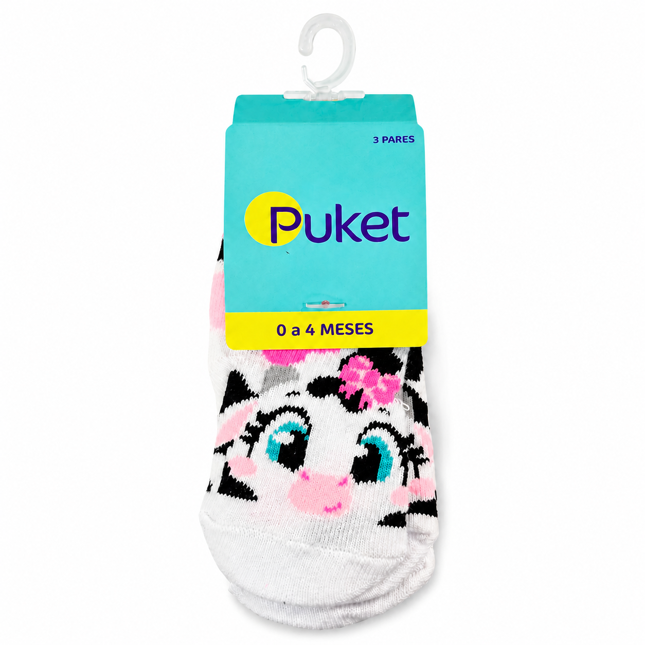 Kit Meia Puket Vaquinha com 3 Pares