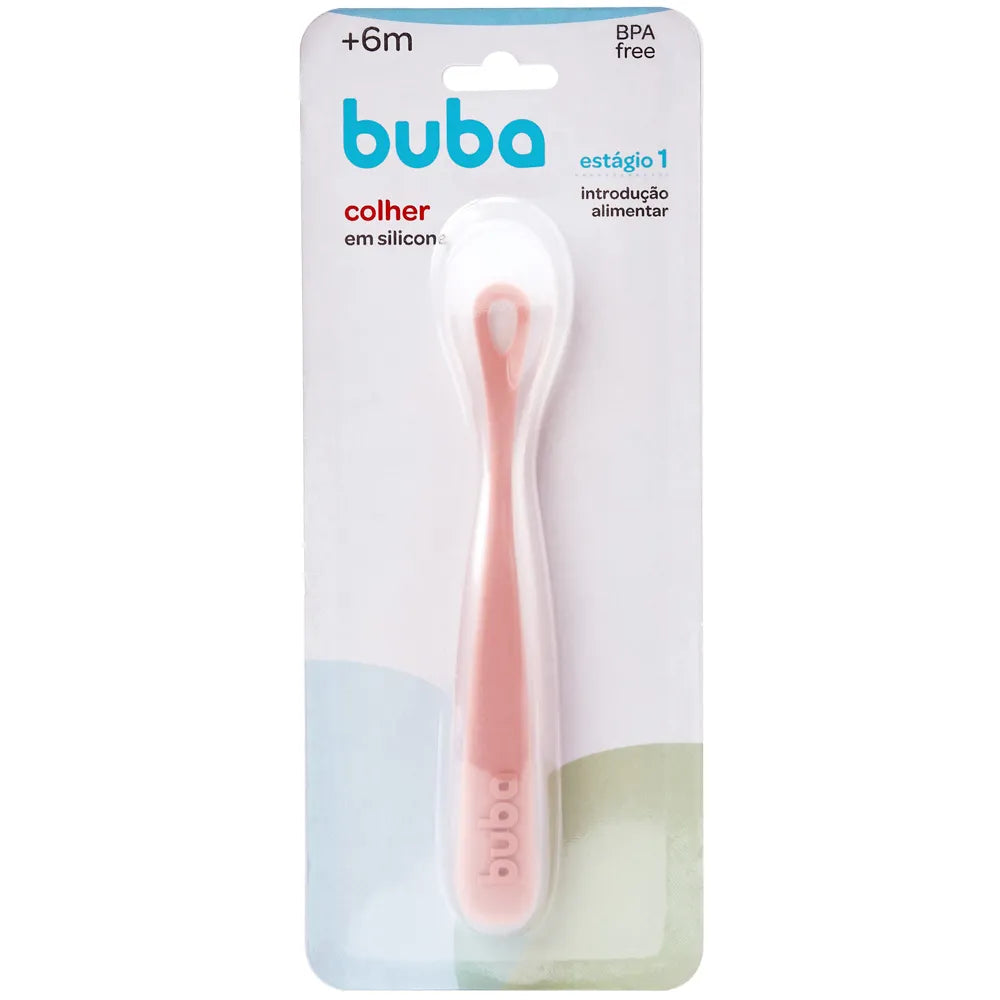 Colher de Silicone Infantil Buba para Introdução Alimentar 6M+
