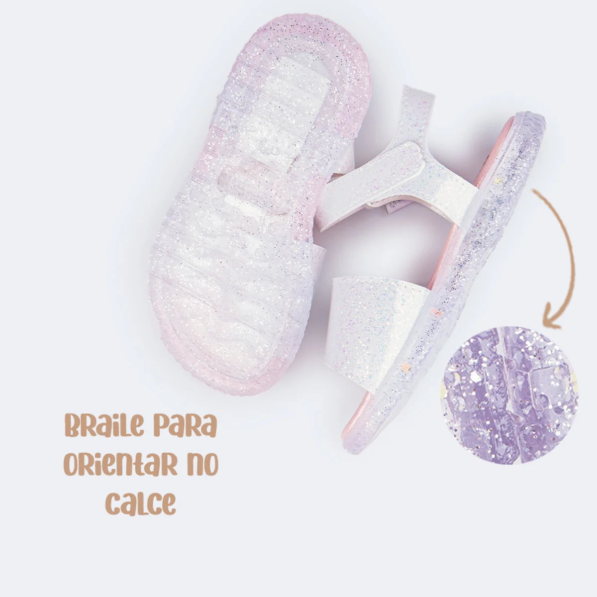 Sandália Infantil Menina Pampili Mini LED Solado Luzes Brilho Furta-Cor