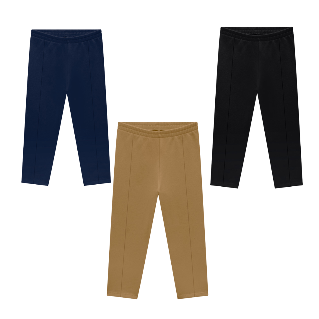 Calça Legging Infantil Feminina Kyly Básica em Algodão com Elastano