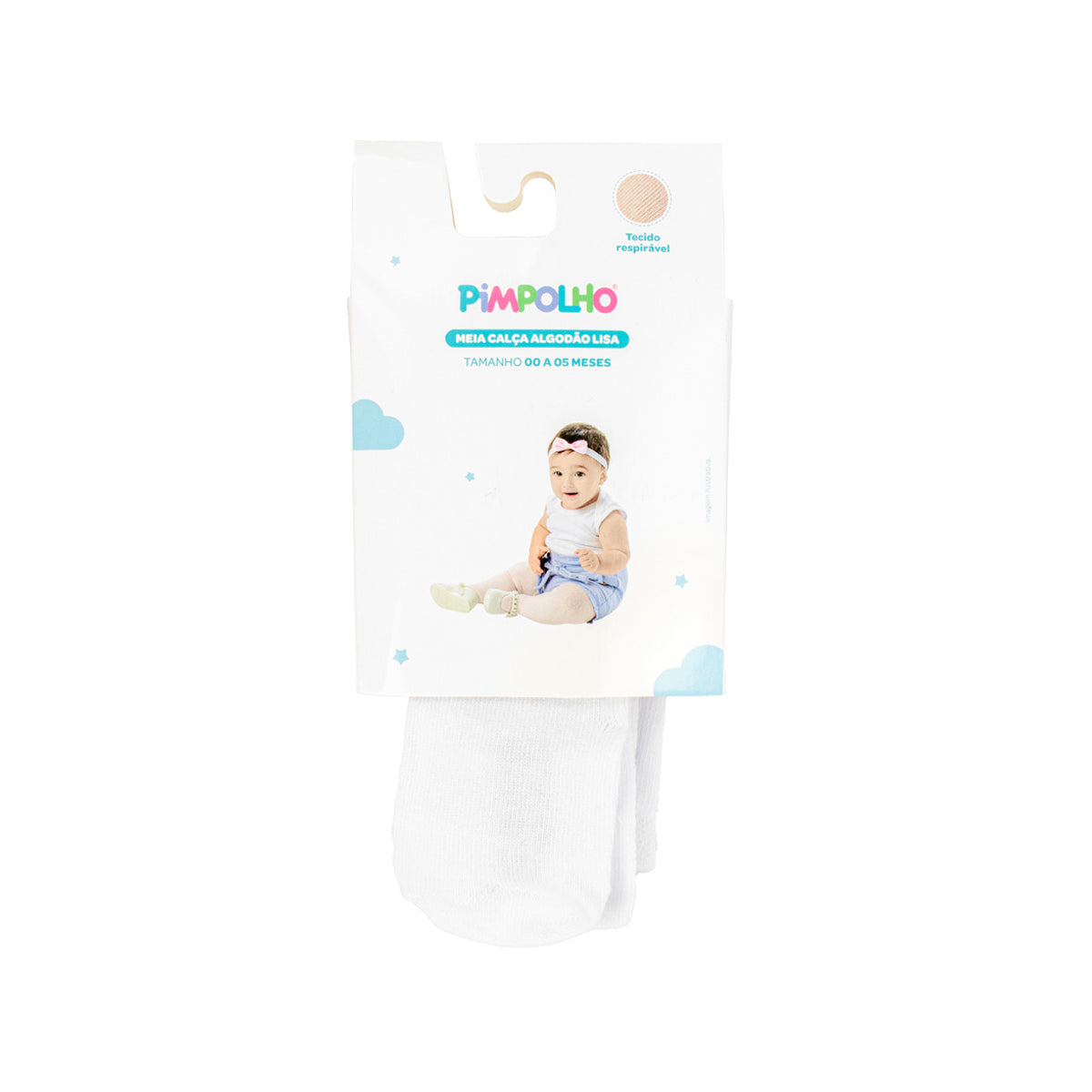 Meia-Calça Infantil Pimpolho Algodão Lisa e Confortável