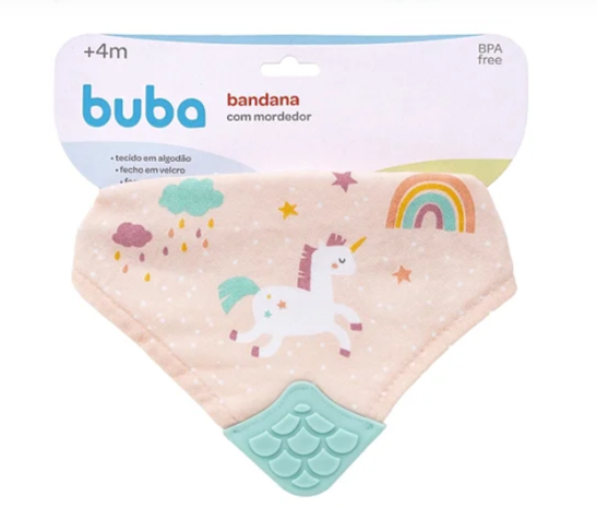Bandana com Mordedor Bebê Buba Algodão Forro Antiumidade