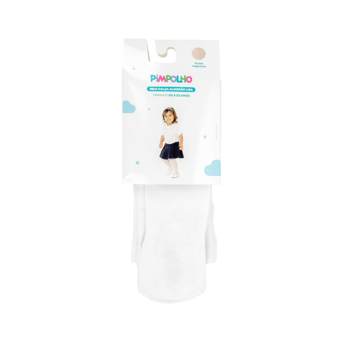 Meia-Calça Infantil Pimpolho Algodão Lisa e Confortável