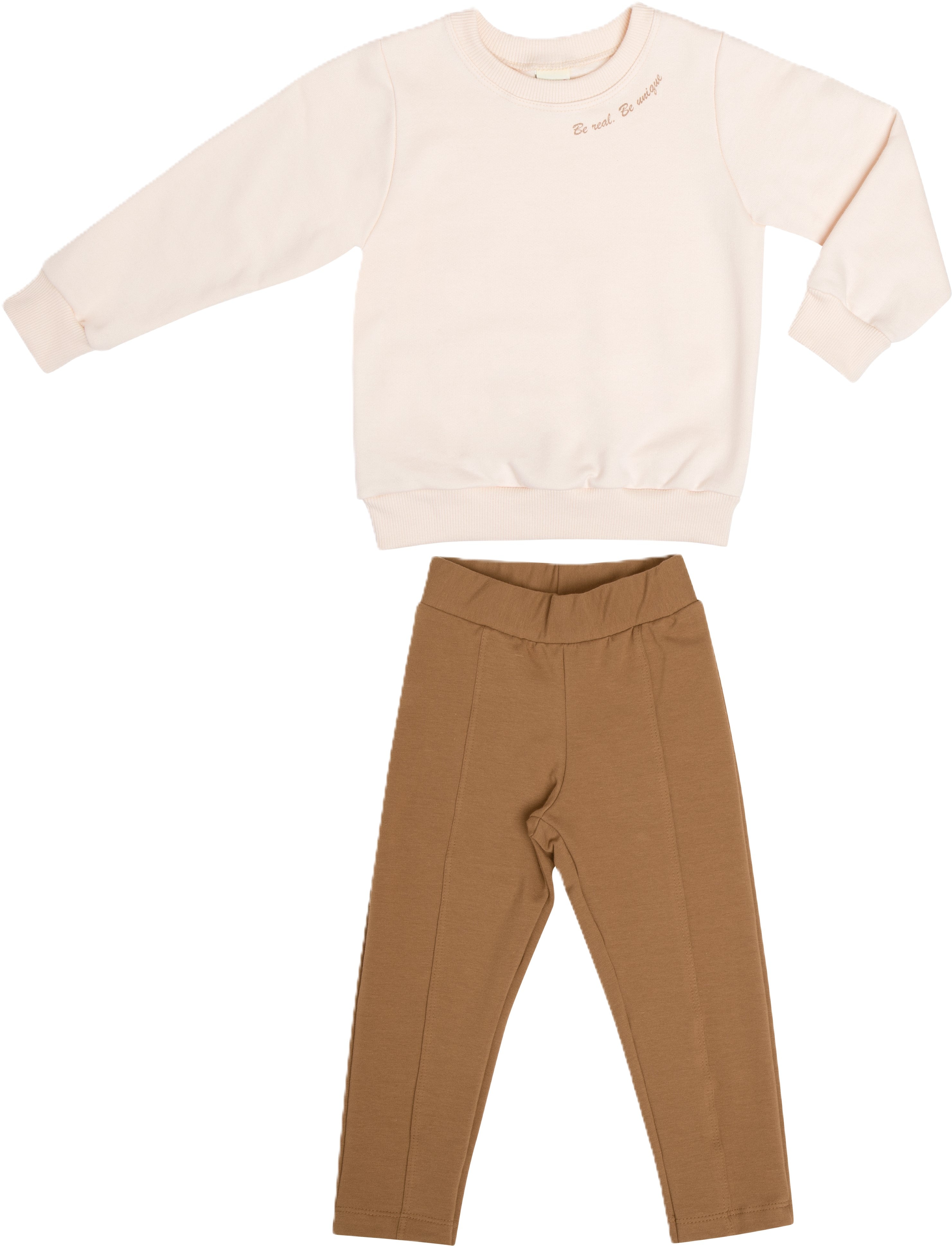 Conjunto Infantil Menina Have Fun Be Real em Moletom e Molecotton