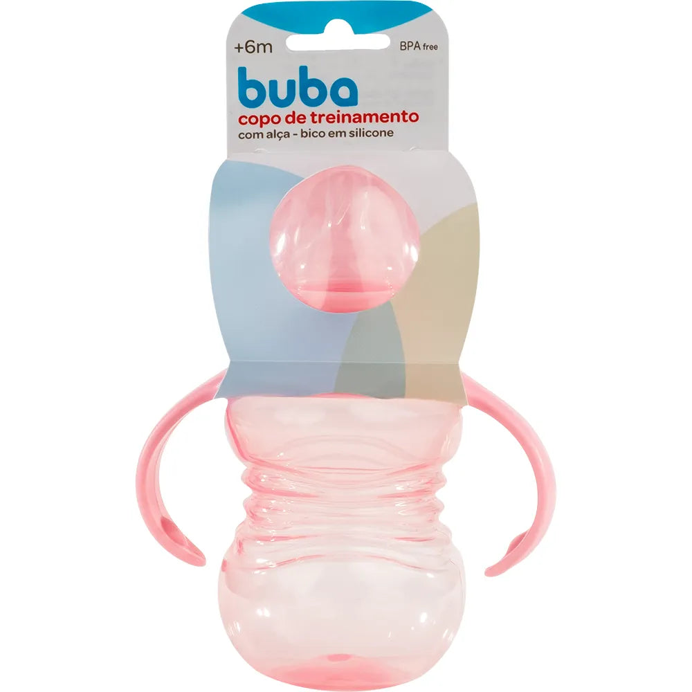 Copo de Treinamento Buba com Alça Removível 260ml +6M Bico de Silicone