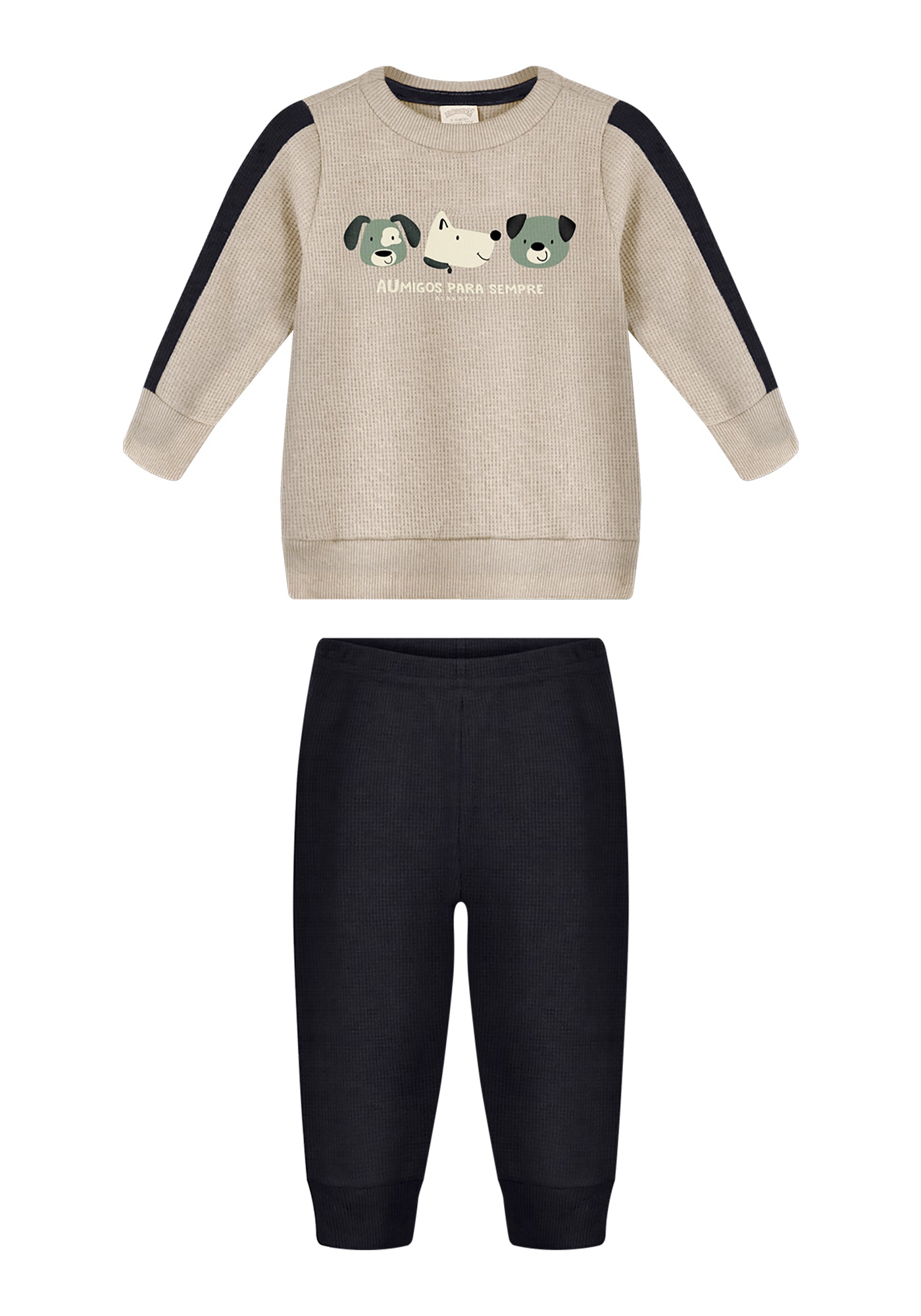 Conjunto Infantil Masculino Alakazoo Manga Longa Meia Malha Penteada Aumigos