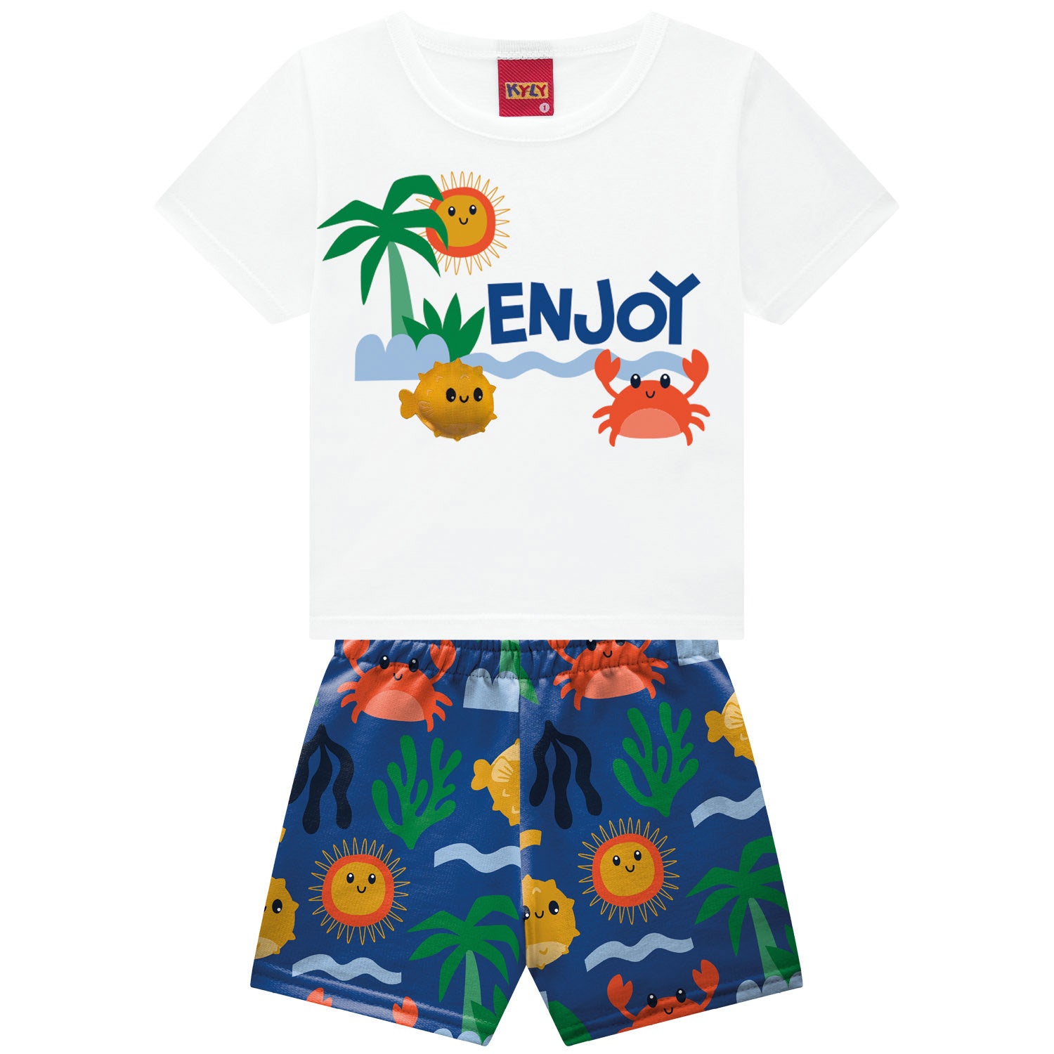 Conjunto Infantil Masculino Kyly Fundo do Mar Enjo