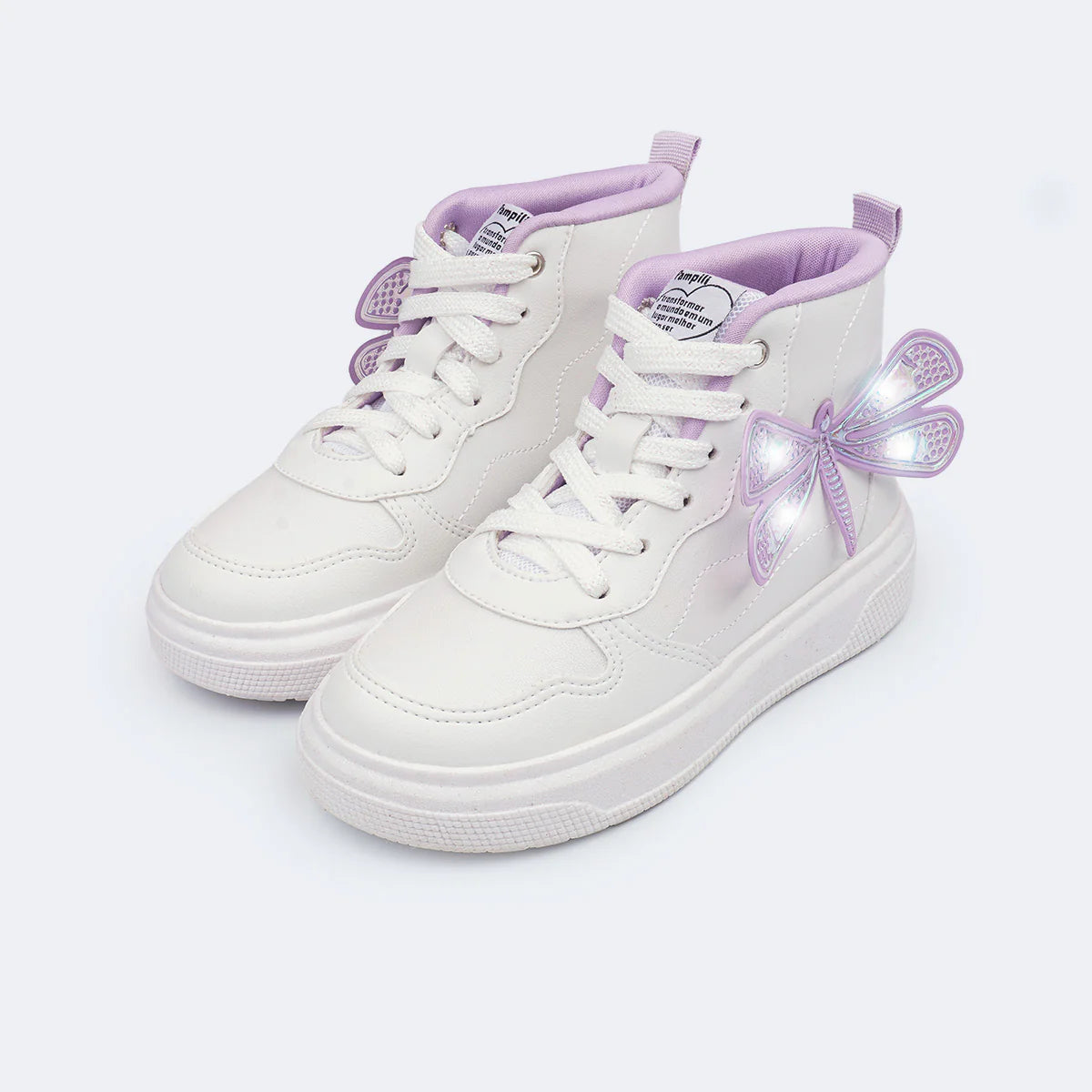 Tênis Infantil de Led Pampili Libélula Cano Médio com Palmilha Feet Care
