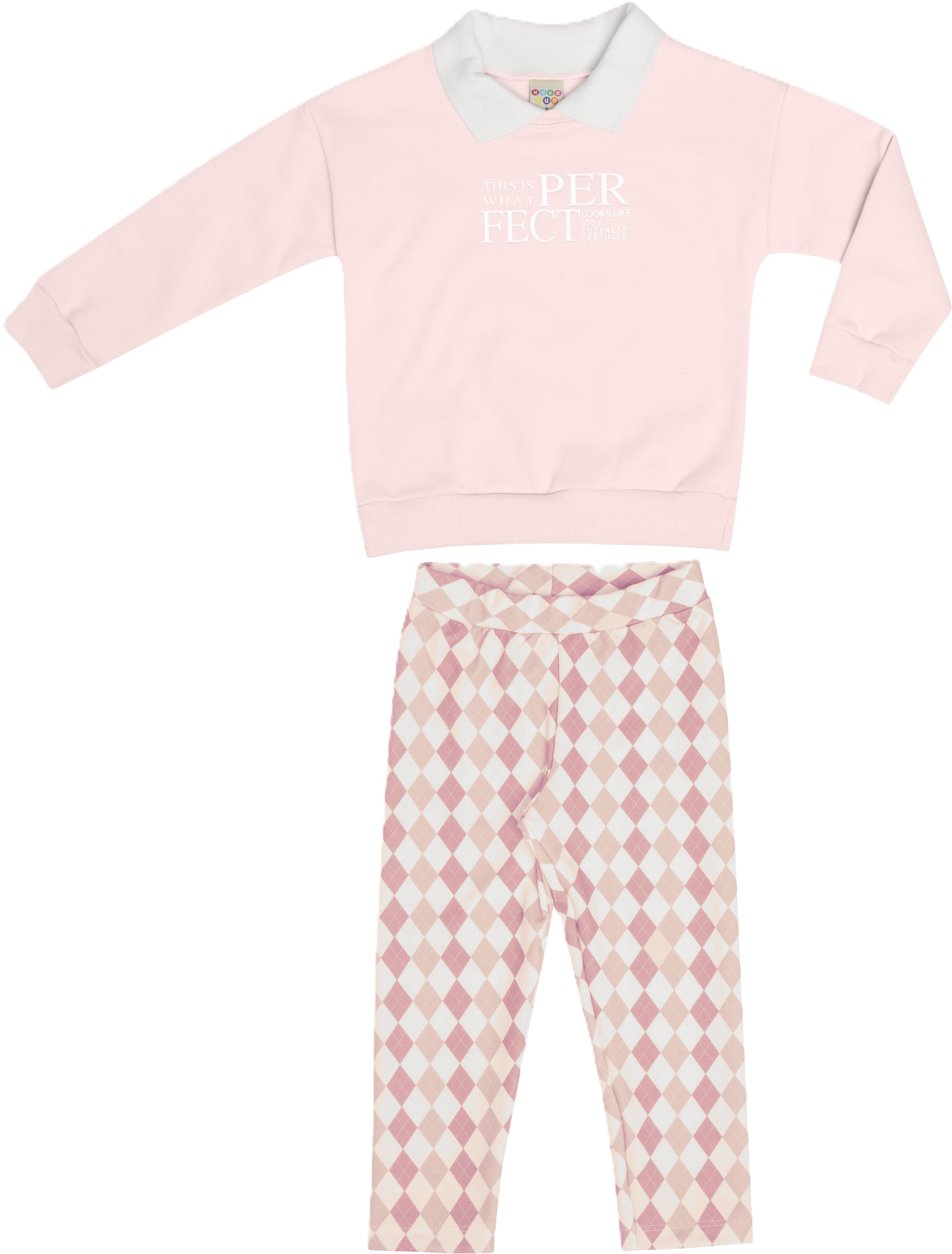 Conjunto Infantil Menina Have Fun Perfect em Moletom e Molecotton