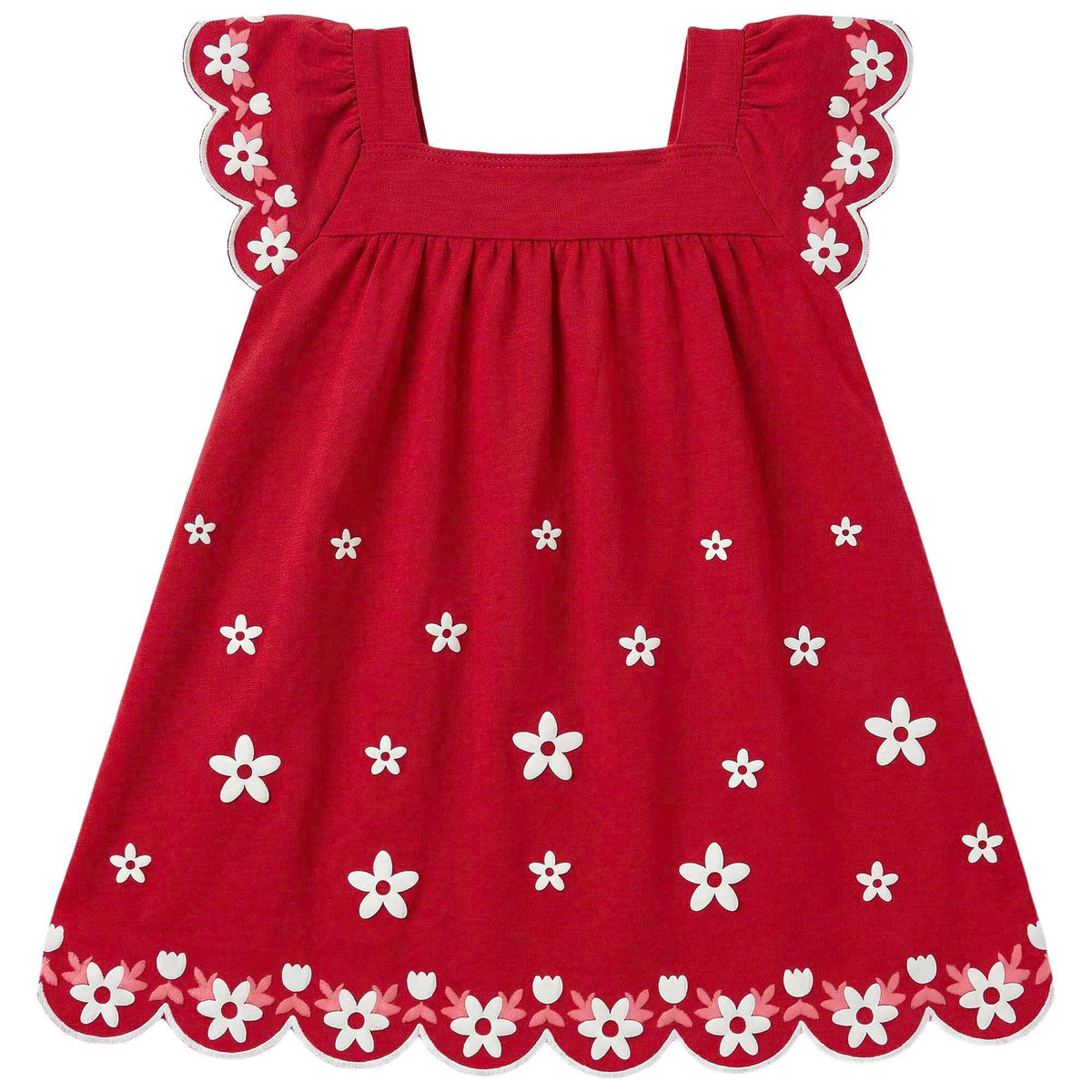 Vestido Bebê Feminino Kyly Florzinhas com Mangas de Babado