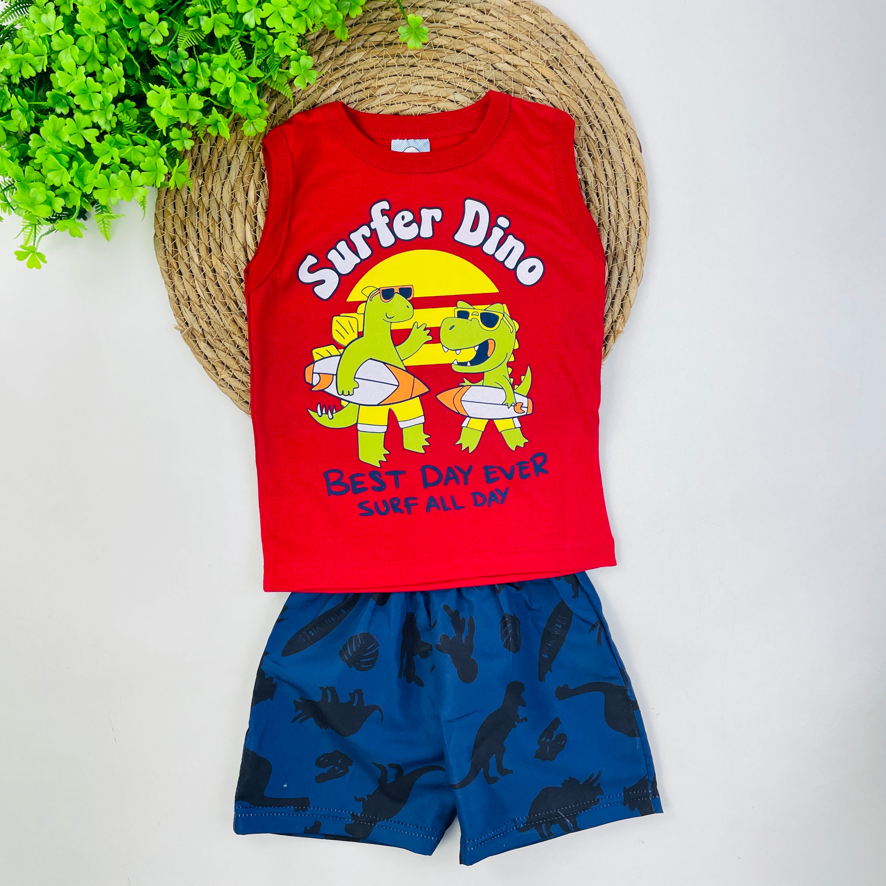 Conjunto Fashion Kids Infantil Masculino Surfer Dino