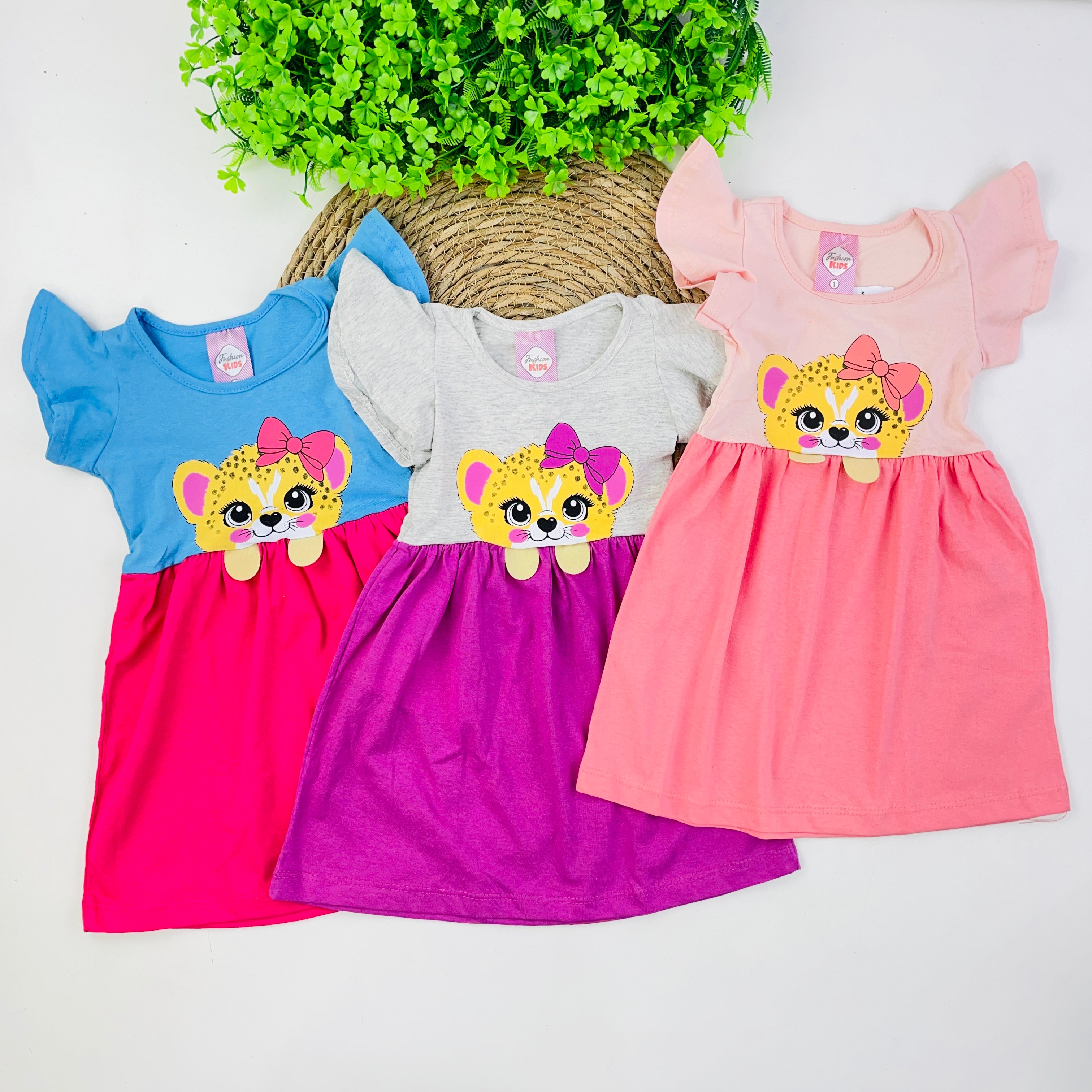 Vestido Fashion Kids Infantil Menina Oncinha