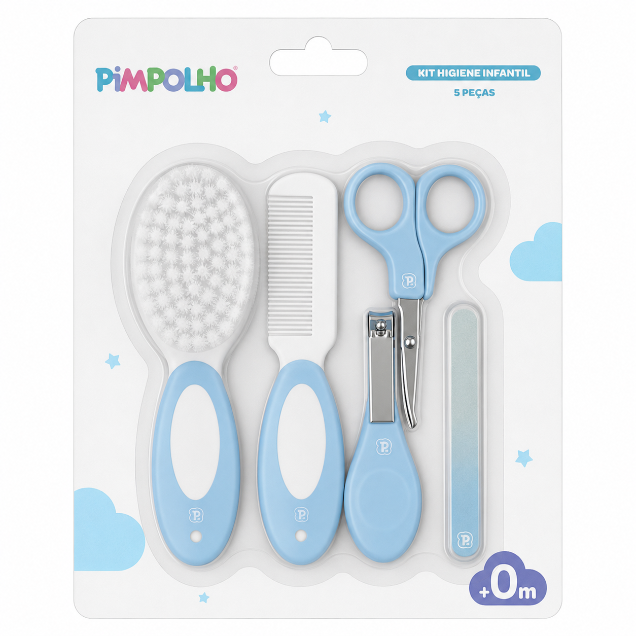 Kit Cuidados e Higiene para Bebê Pimpolho 5 Peças 0+ Meses