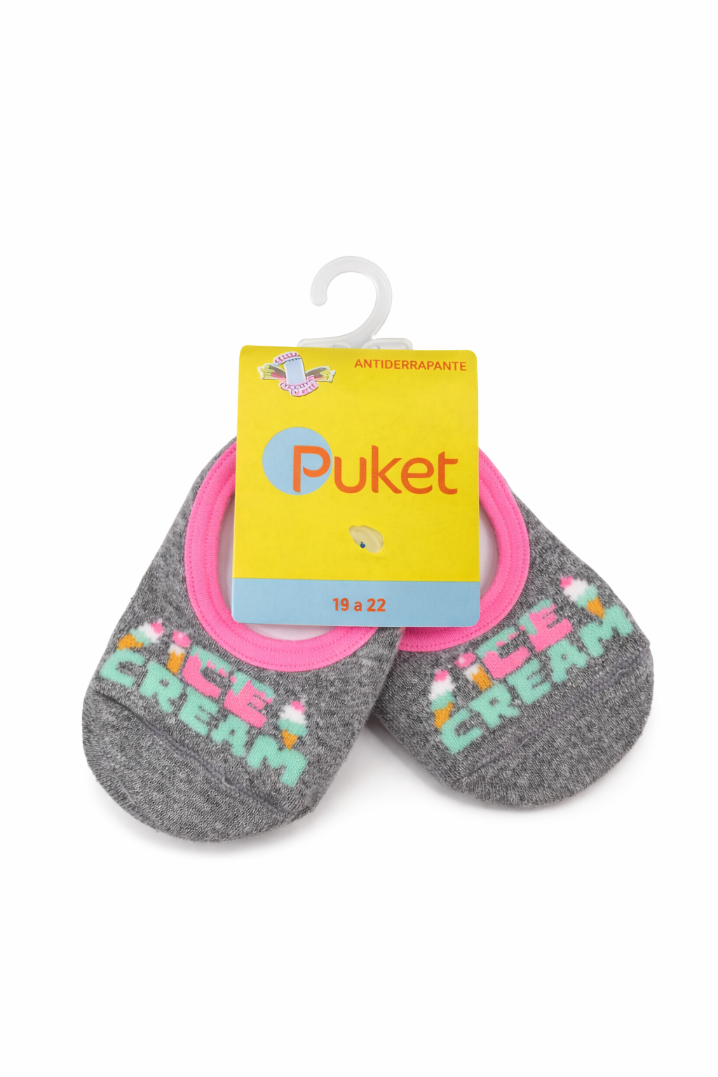 Meia Sapatilha Infantil Puket Antiderrapante Baby Ice Cream