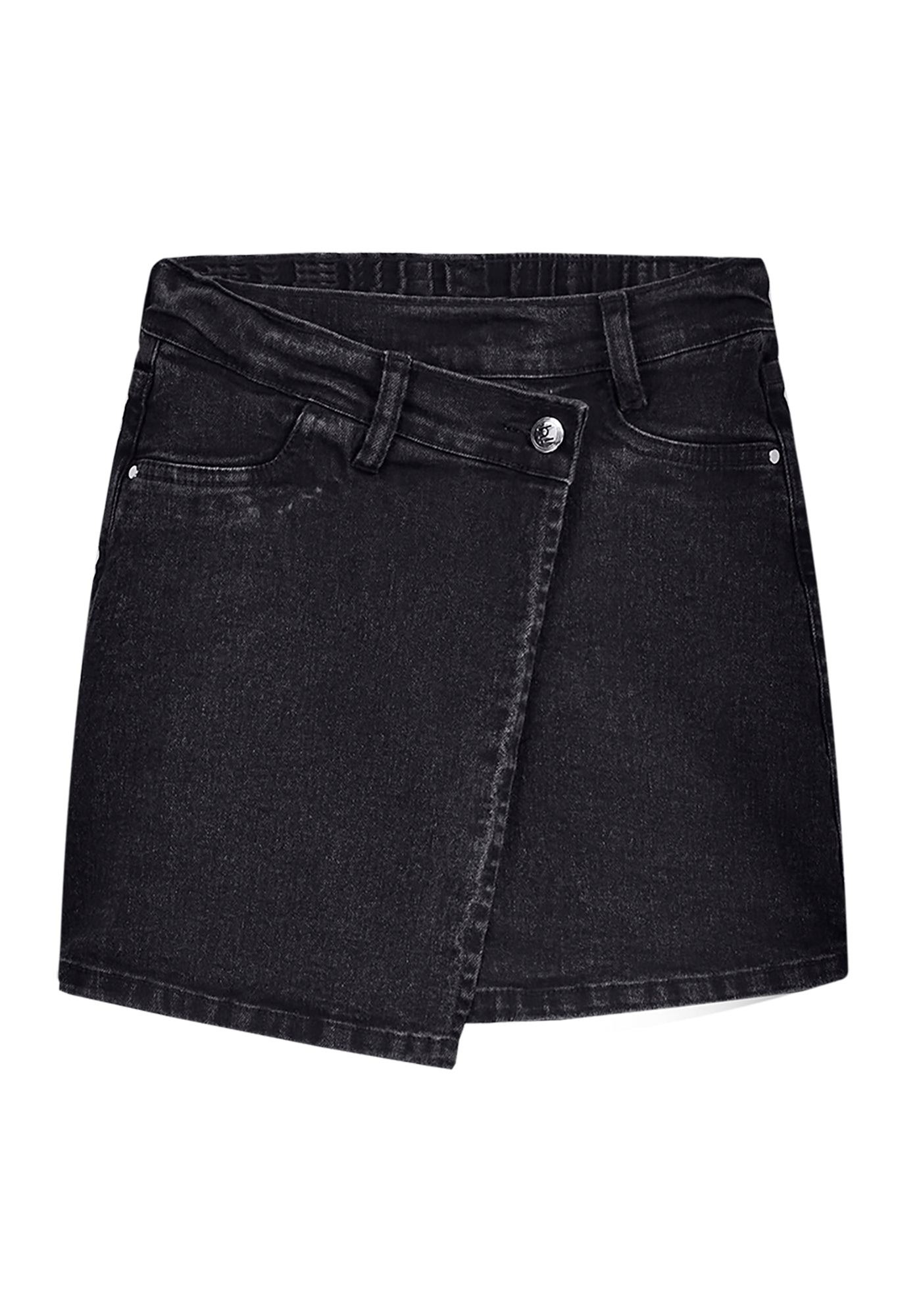 Short Saia Infantil Alakazoo Hits Jeans Black com Elastano Assimétrico