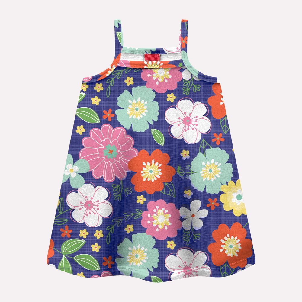 Vestido Infantil Kyly Flores Coloridas