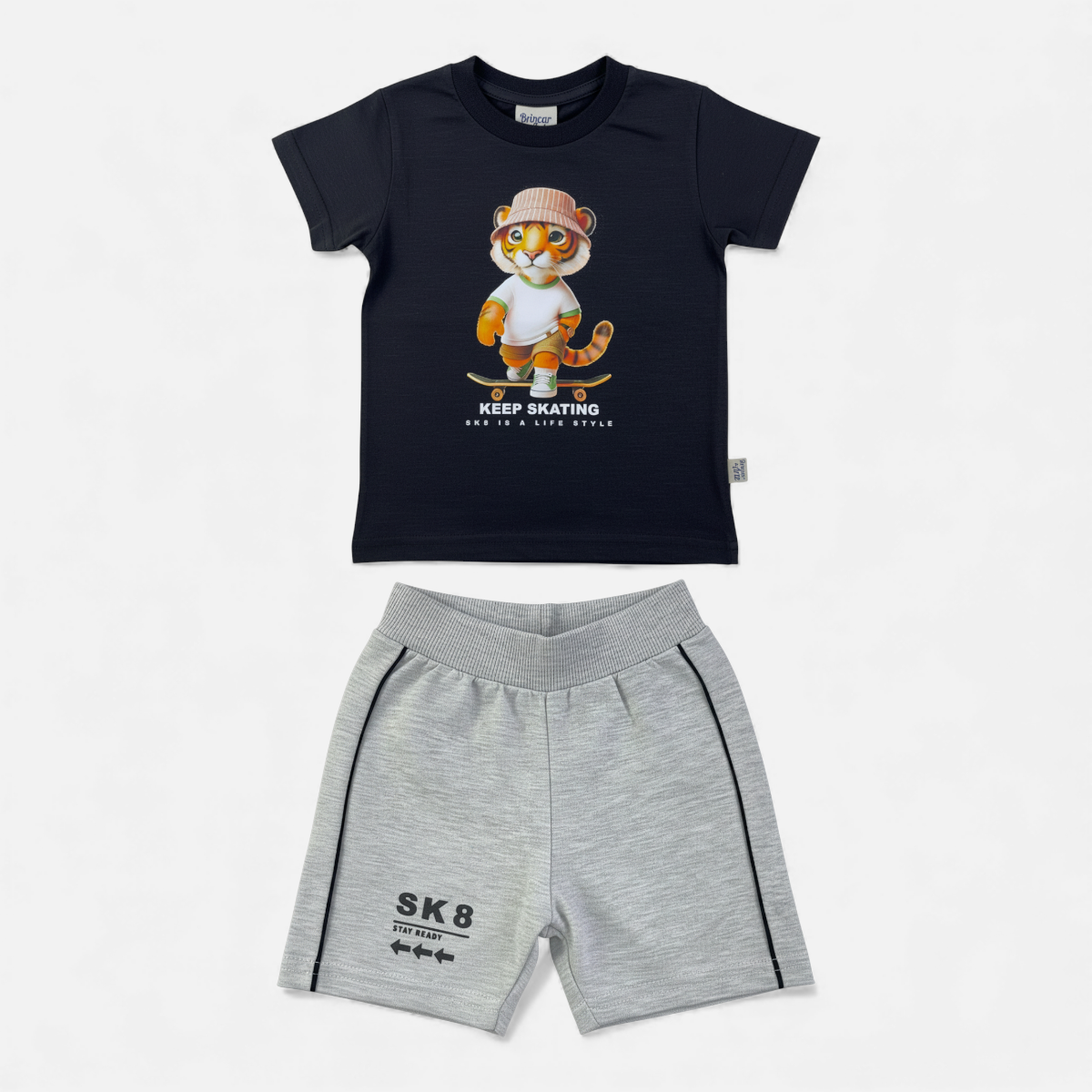 Conjunto Masculino Brincar e Arte Tigre Keep Skating