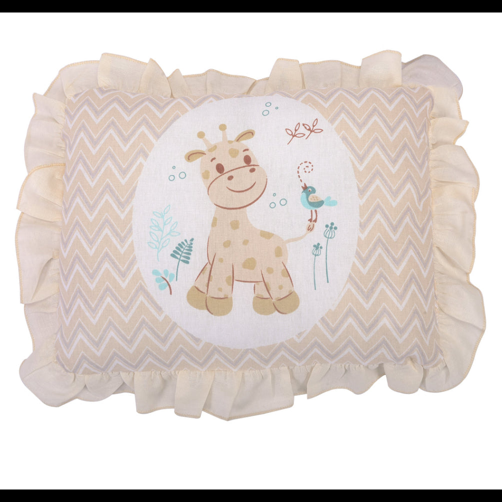 Travesseiro Dengo Estampado com Babados Enxoval 28x35cm
