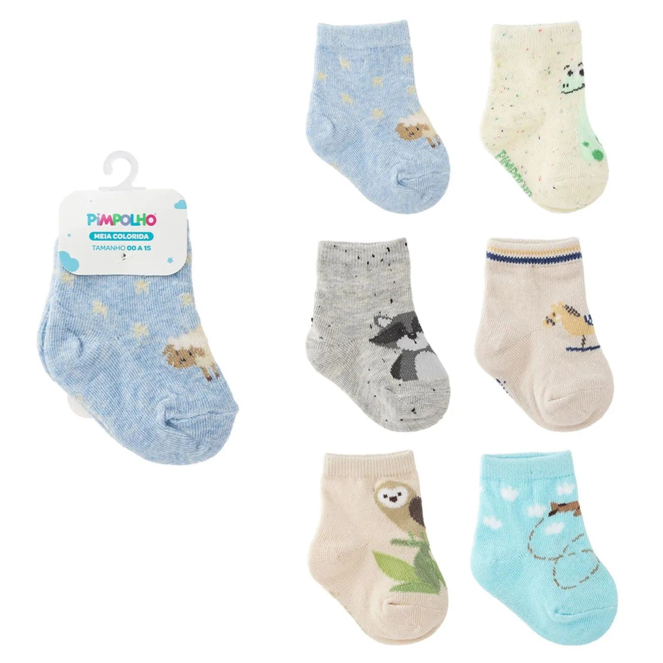 Meia Cano Alto Masculina Pimpolho Colorida 00 ao 15