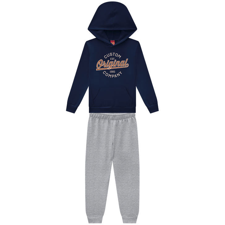 Conjunto Infantil Kyly Moletom Menino Inverno Com Capuz