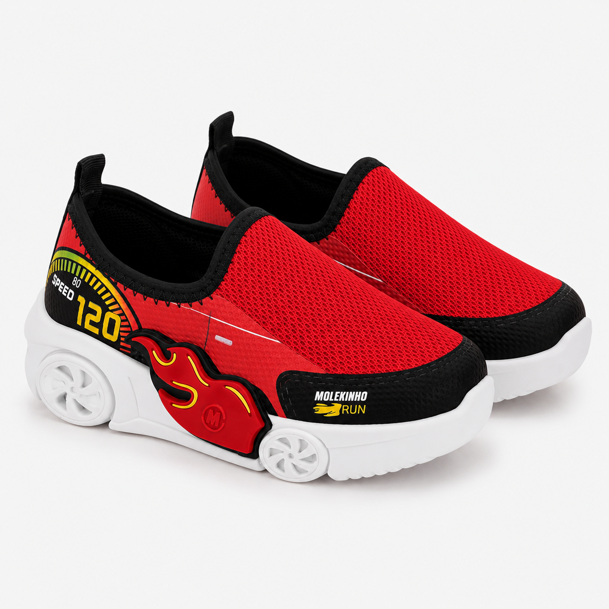Tênis Bebê Masculino Molekinho Run Carrinho com LED