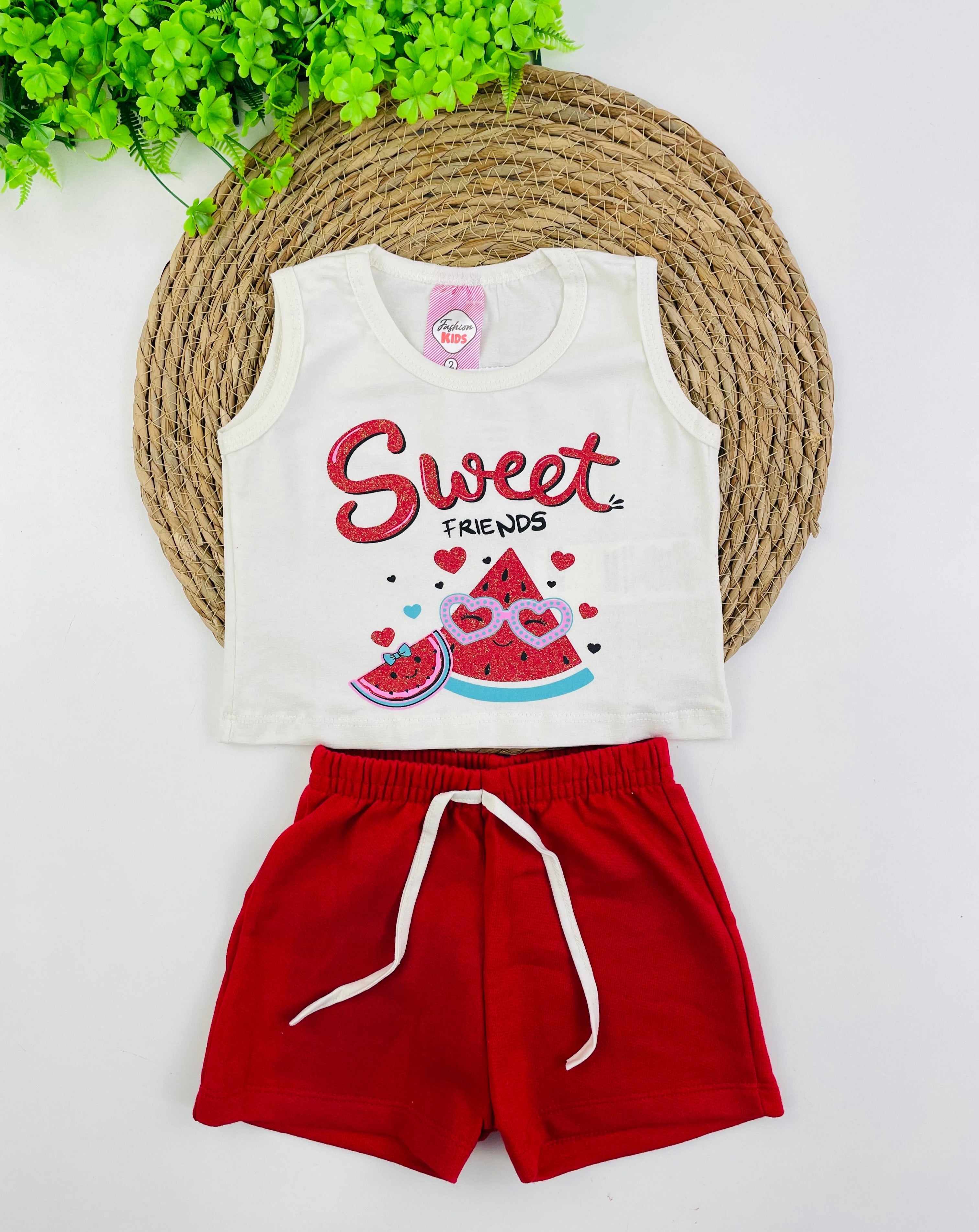Conjunto Feminino Fashion Kids Sweet Friends