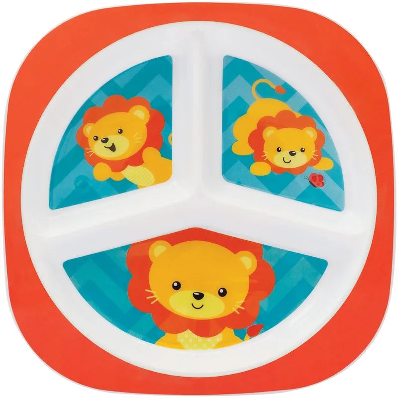 Pratinho Infantil Buba Animal Fun com Divisórias Livre de BPA 6 Meses+
