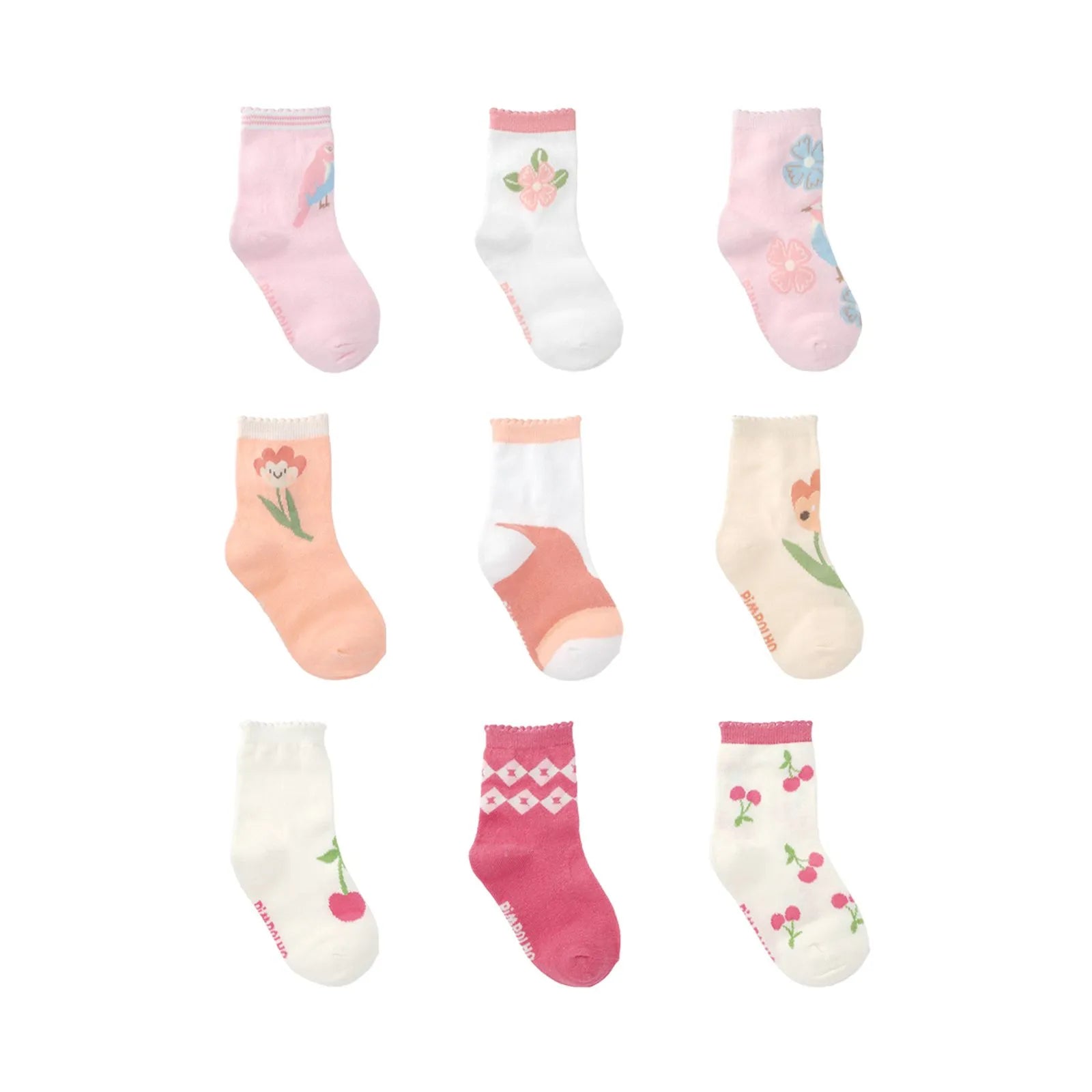 Kit Meia Feminina Pimpolho Colorida Com 3 Pares