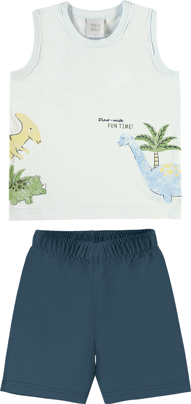 Conjunto Infantil Masculino Pulla Bulla Dino Mite Fun Time – Conforto e Estilo para o Dia a Dia