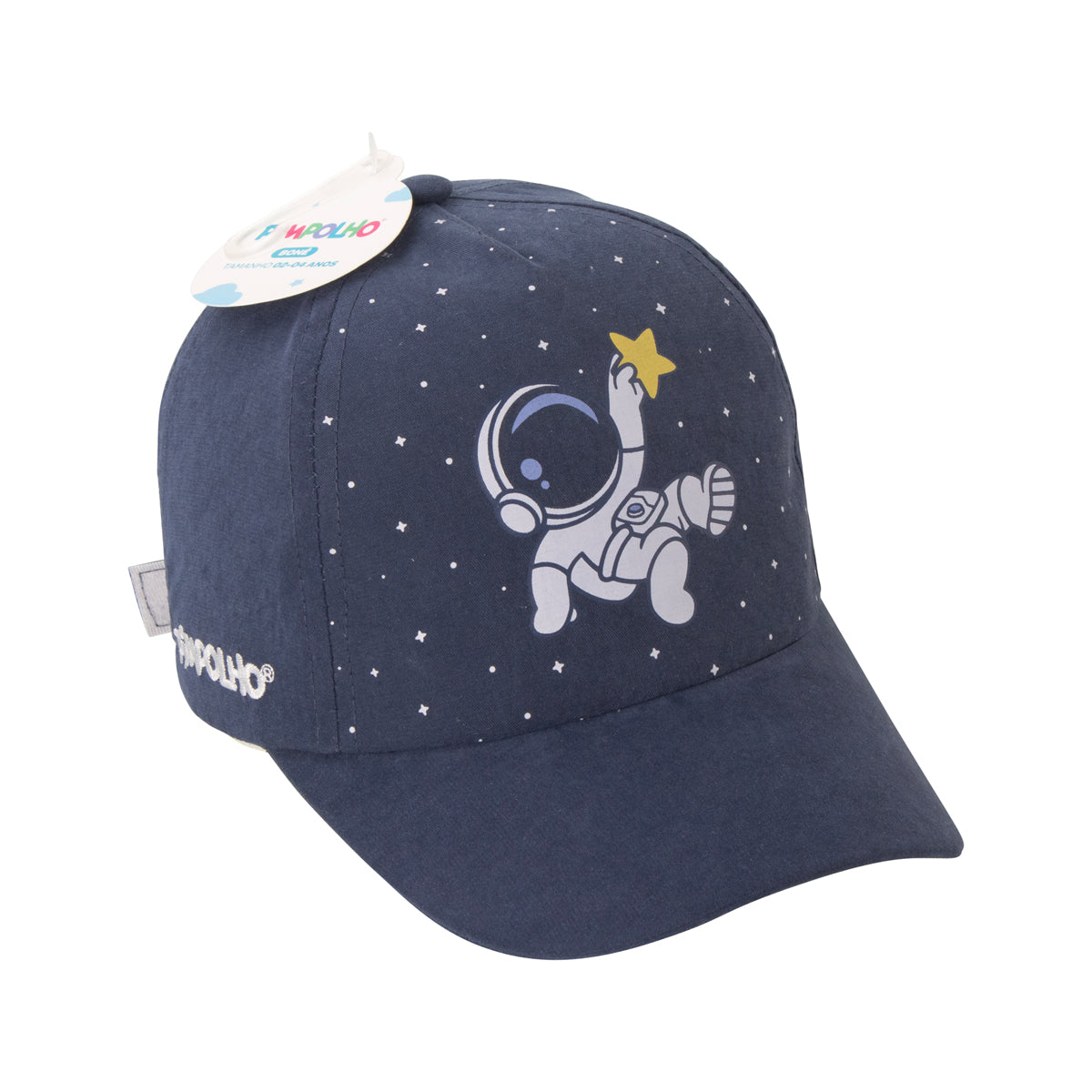 Boné Infantil Masculino Pimpolho Estampado com Velcro 02 a 04 Anos