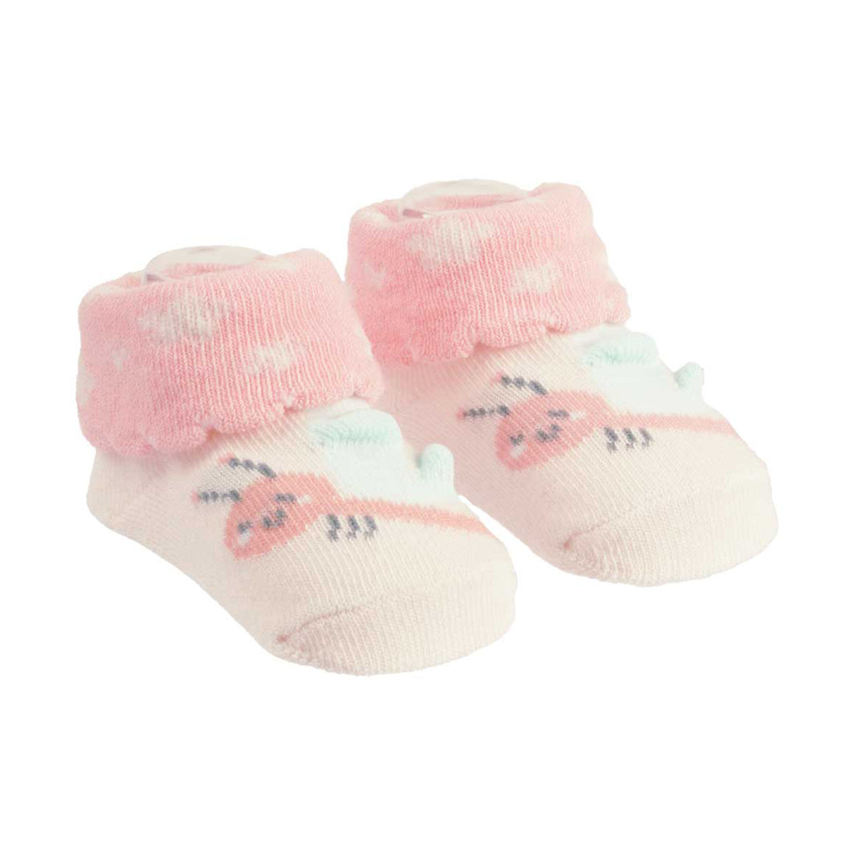 Meia Infantil Feminina Pimpolho Lúdica com Detalhes 3D Recém-Nascido
