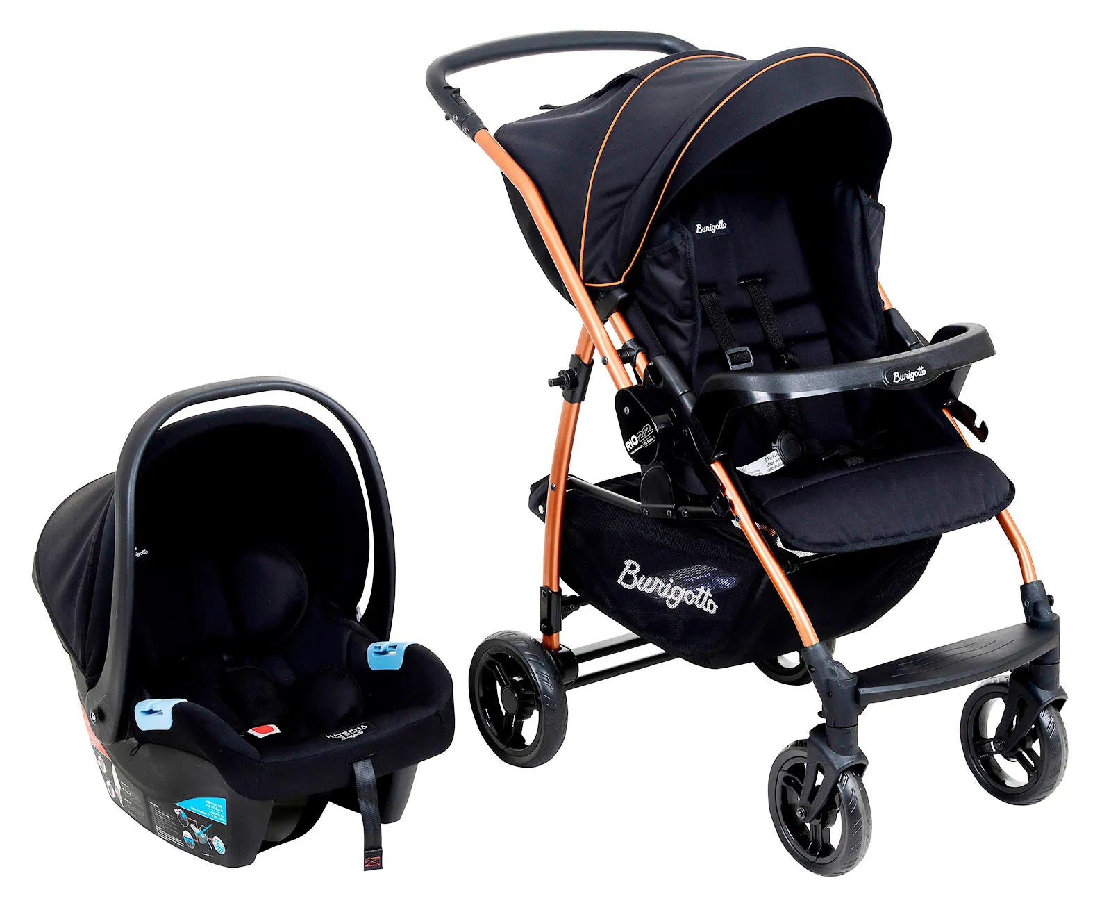 Conjunto Burigotto Rio 22 Travel System - Carrinho Rio 22 + Cadeira Materna