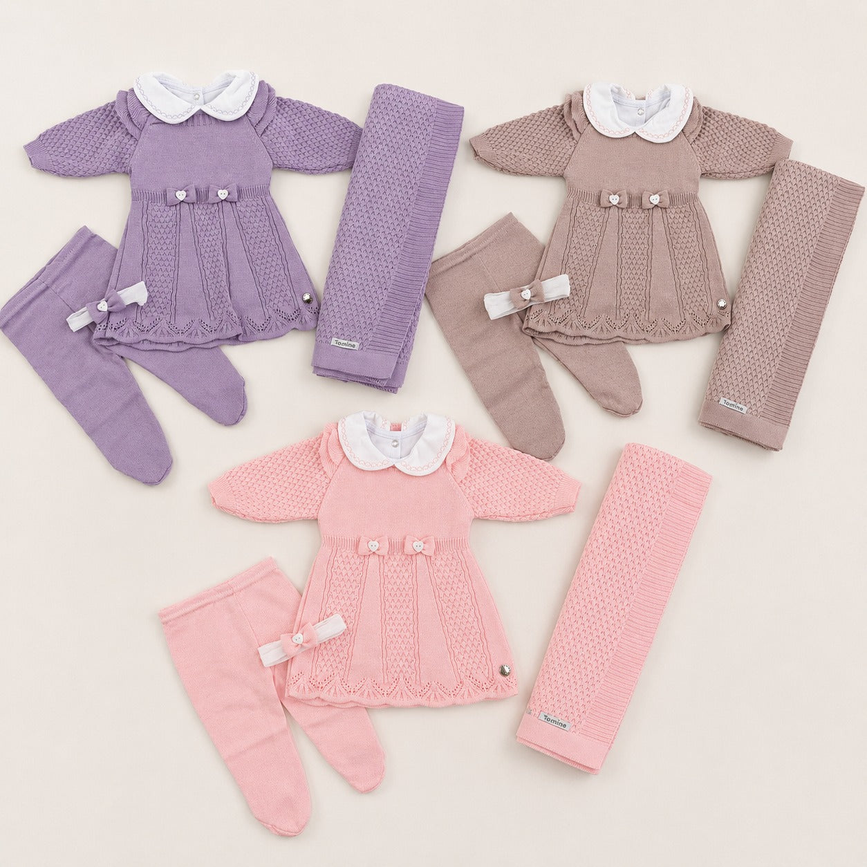 Saída de Maternidade Tamine Baby Lívia Maria 5 Pçs - Charme de Princesa em Vestido de Tricot Premium