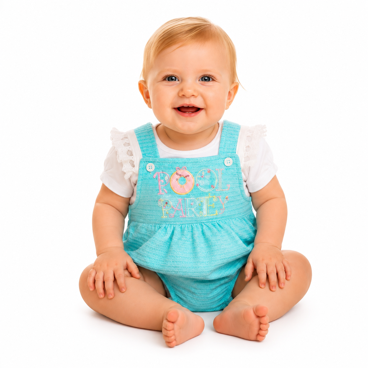Conjunto Feminino Presente de Anjo Romper Coupé com Bordado