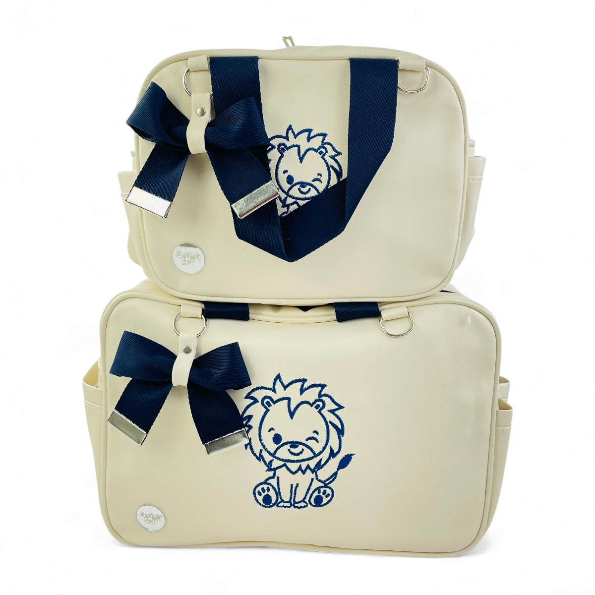 Kit Bolsas Layne Baby Bordada Perolada Leão 2 Pcs