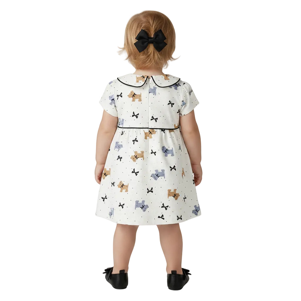 Vestido Infantil Alakazoo Cachorrinhos Malha Nikko Gola Boneca
