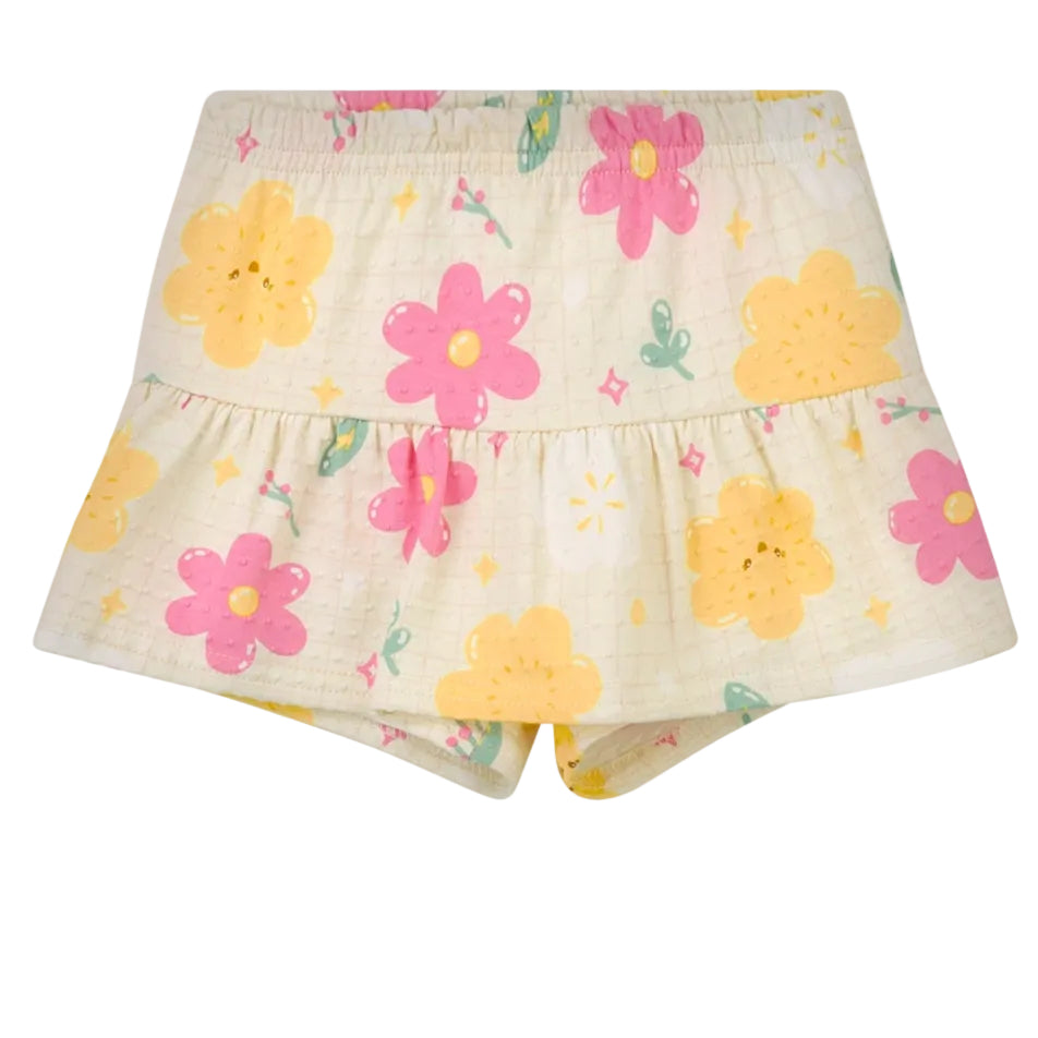 Conjunto Infantil Feminino Alakazoo Blooming Flowers Blusa e Short-Saia